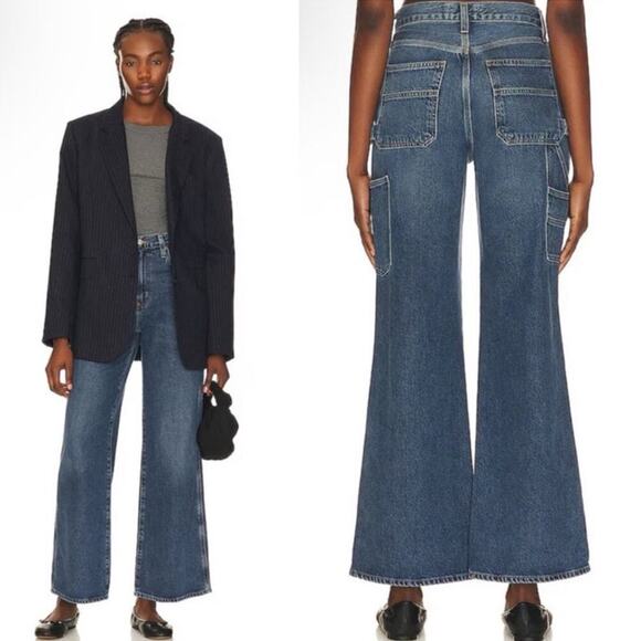 AGOLDE Magda Carpenter Jeans in Darkness Size 32 - Picture 4 of 8